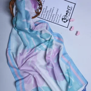 شال چاپی آبی