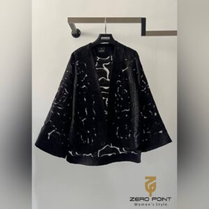 کت زنانه مدل نشمین – پارچه یاخما مشکی